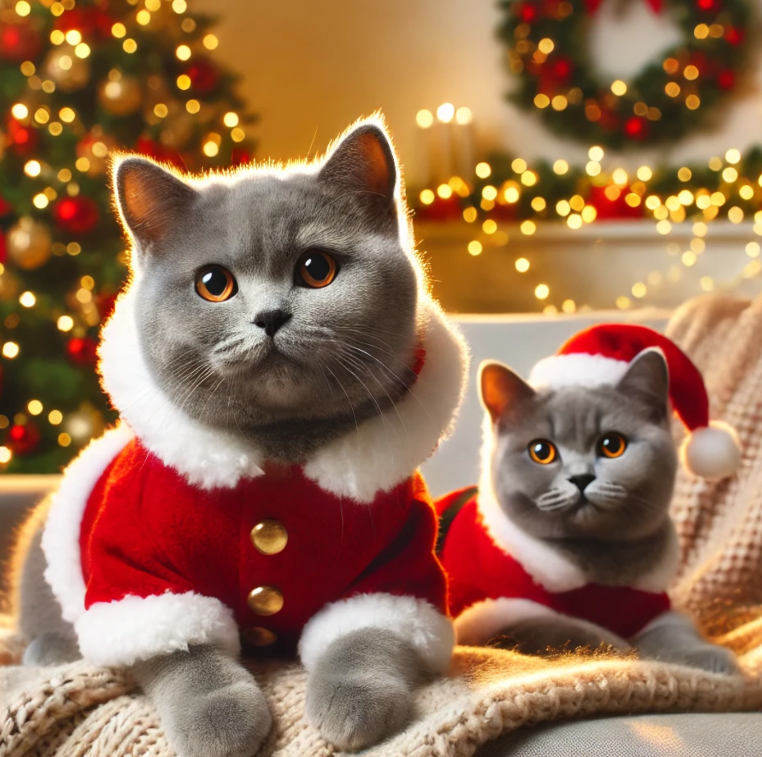 Katzen Weihnachtsoutfit